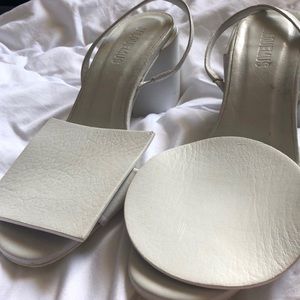 JACQUEMUS White Rond Carré Heels. EU ITALY 40